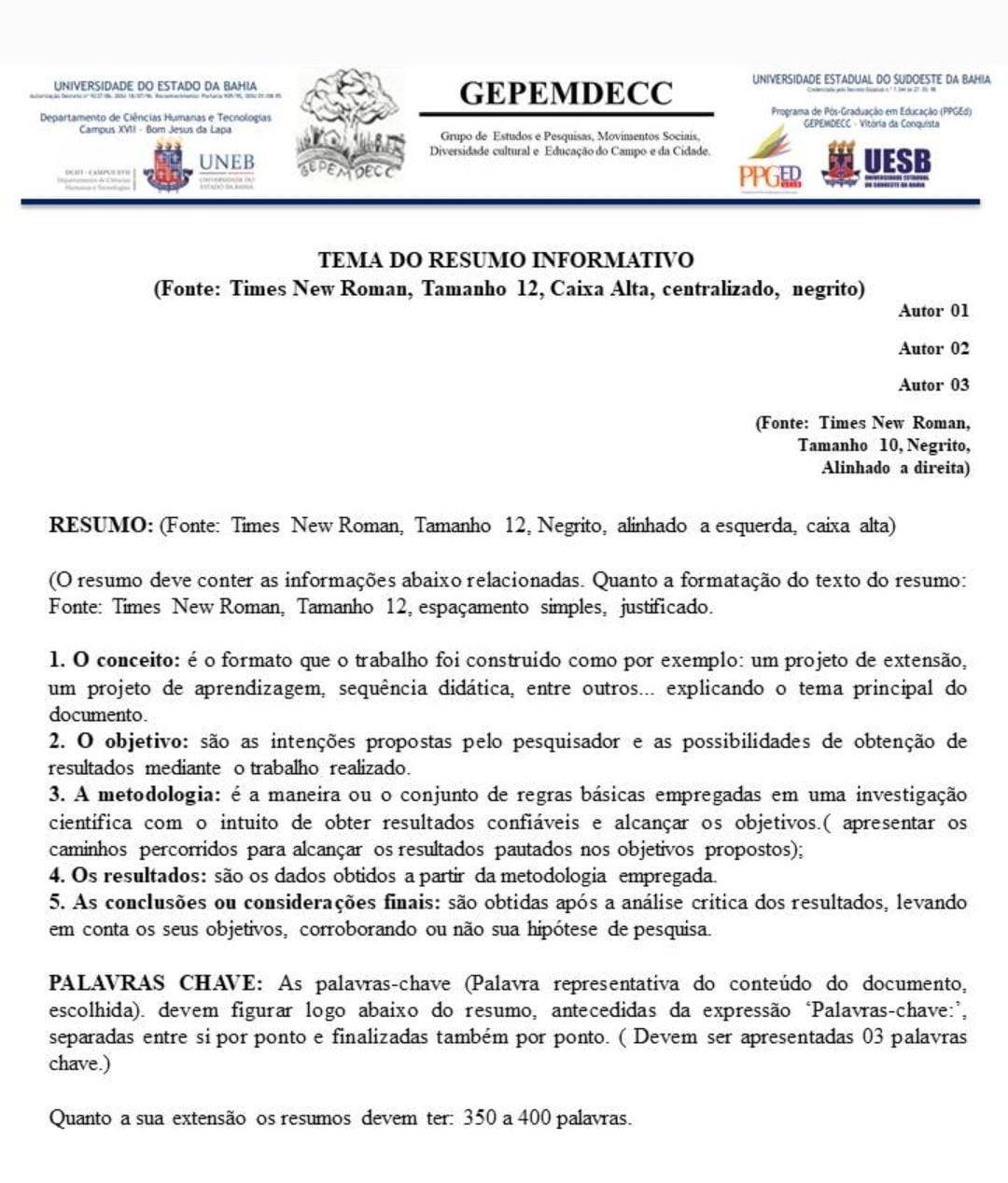 Orient. submissão de trabalho